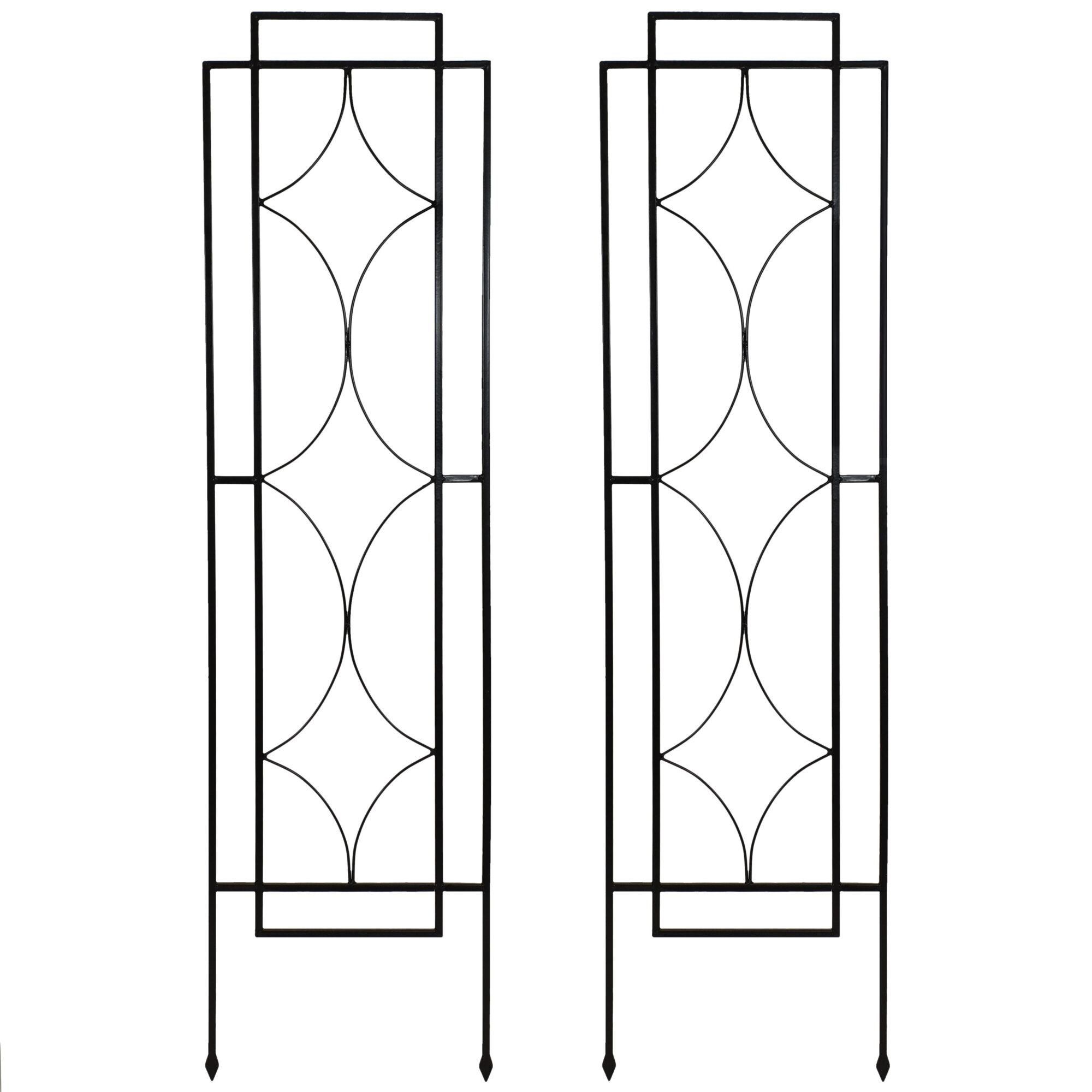 Sunnydaze Decor, 60in. Chic Diamond Garden Trellis 2PK, Material Metal, Model# HBM-000